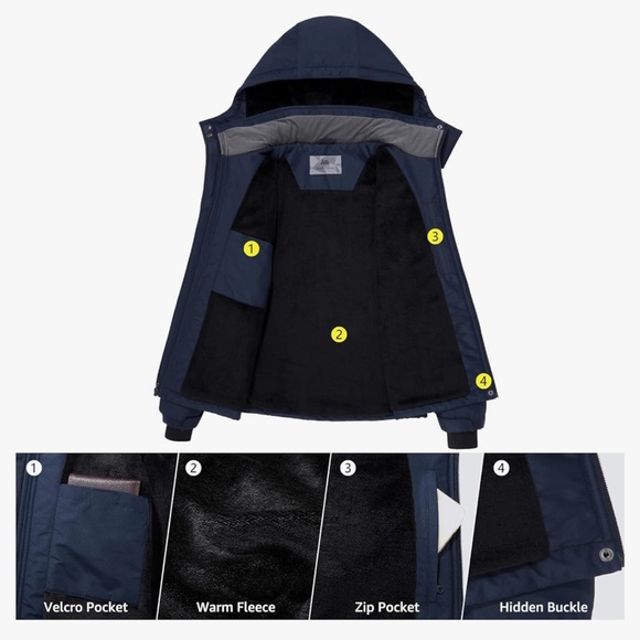 GOLDEN CAMEL Women's Ski Jacket Hooded Mountain Winter Coats All Round - Picture 6 of 8